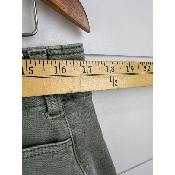 Paige Cargo Shorts Womens 30 Olive Green High Rise Utility Twill Summer Festival - Picture 4 of 9